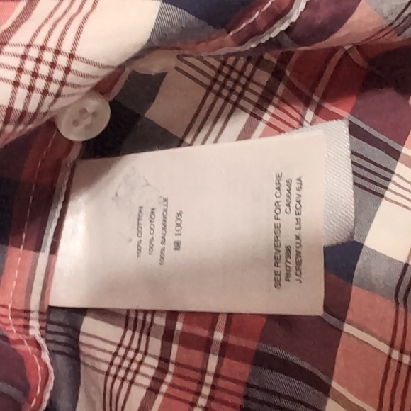 J Crew Red Plaid Slim Fit Long Sleeve Cotton Button Up Size Medium - Picture 4 of 5